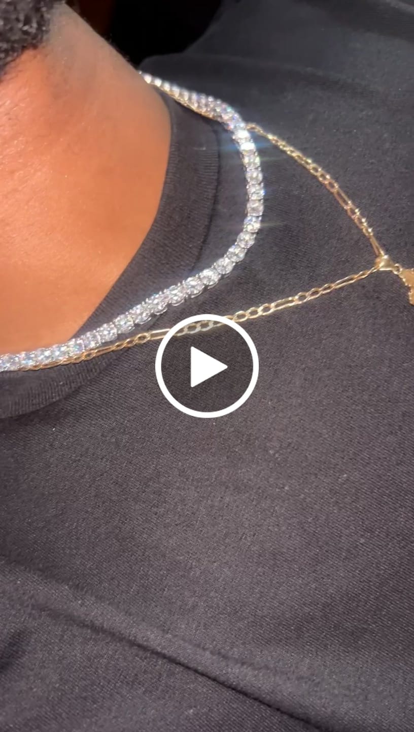 Customer video review of 5MM Moissanite Tennis Chain/Bracelet Bundle 14K Gold