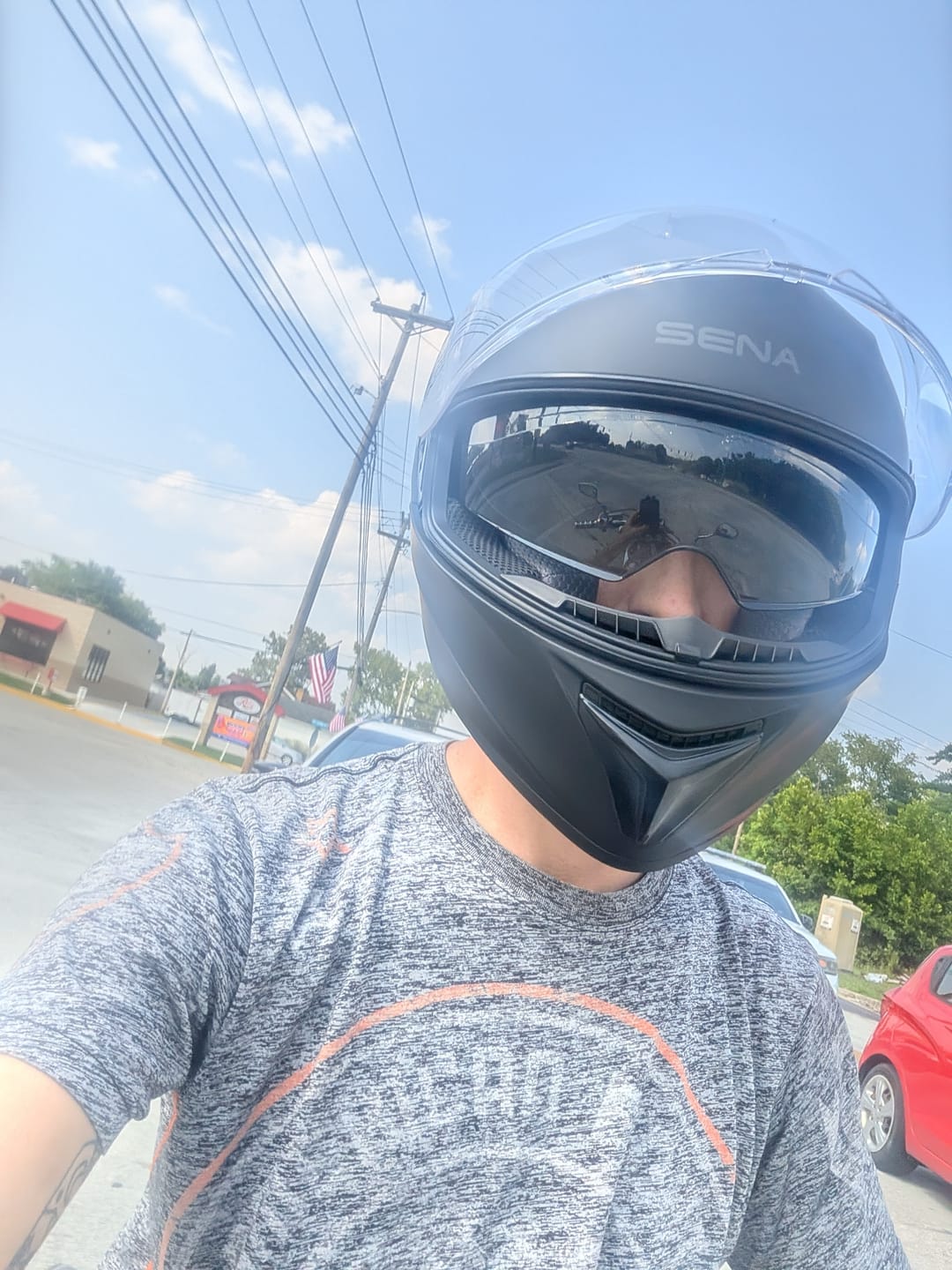 Customer photo review of SENA Outforce Full Face Bluetooth Helmet