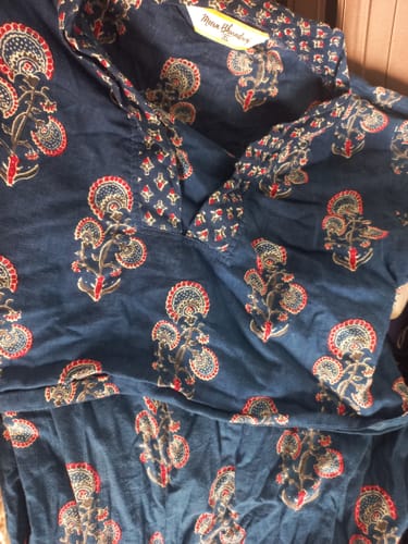 Customer photo review of Navy Blue Feeding Straight Cut Set + Printed Chunni