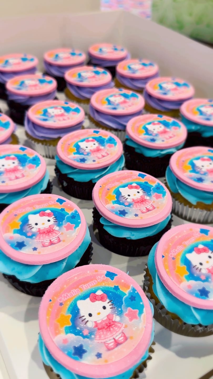 Customer photo review of 15 x 5 cm Pre-cut Standard Cupcake Custom Edible Icing Images