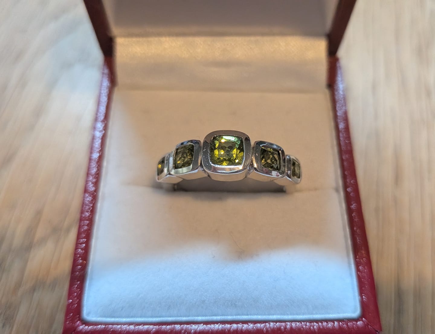 Customer photo review of Candy Peridot 5 Stone Ring