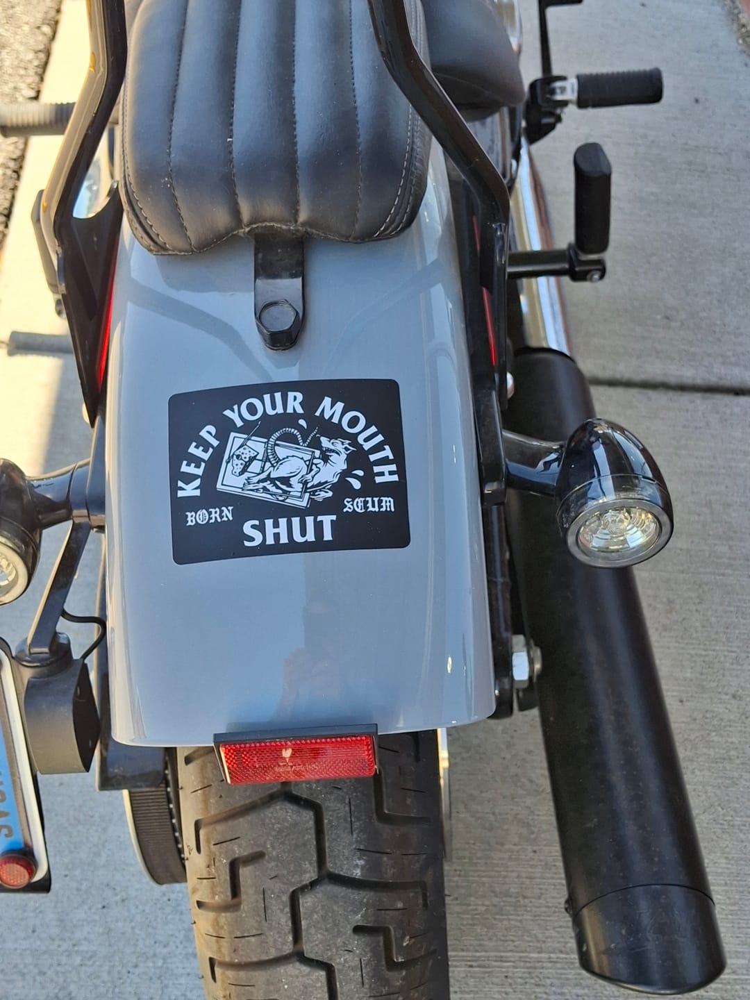 Customer photo review of KEEP YOUR MOUTH SHUT STICKER