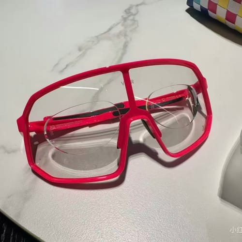 Customer glasses fitted with stick-on vision lenses