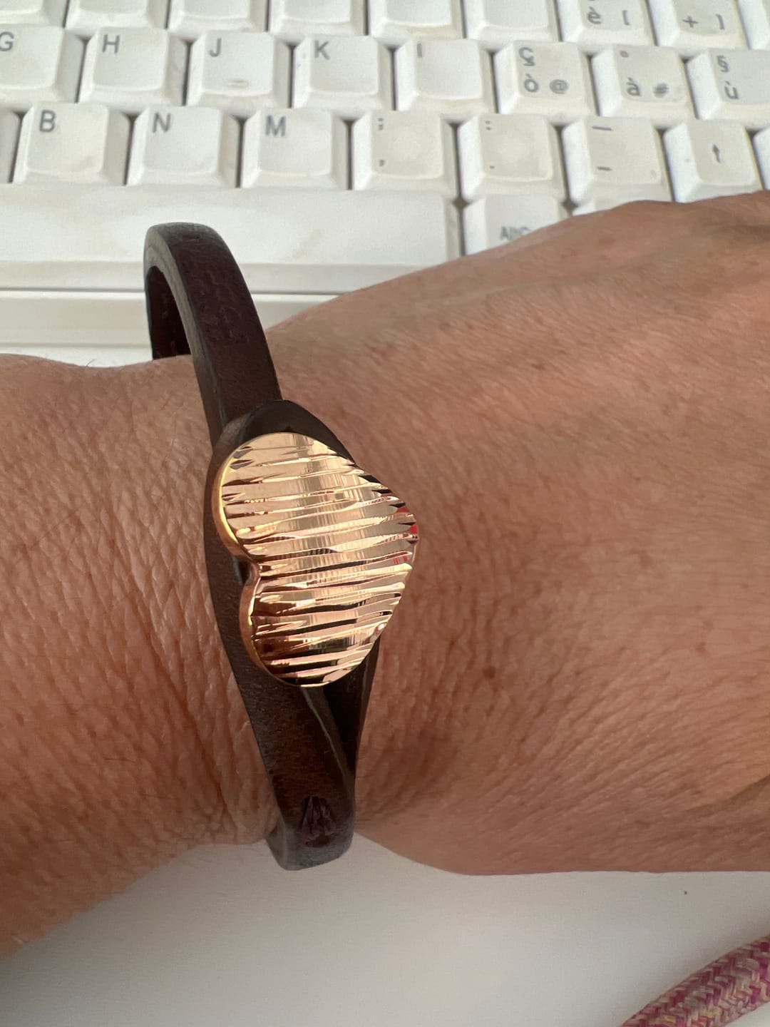 Customer photo review of Bracciale pelle Cuore Mio Oro Rosa Lux Tulsi