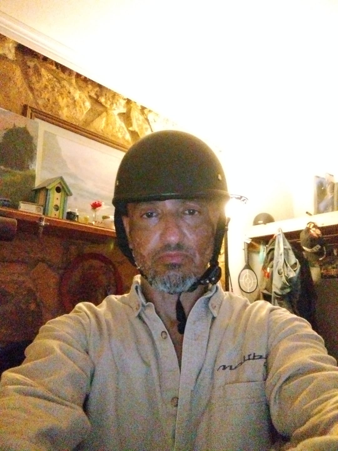 Customer photo review of Smallest & Lightest DOT Reversible Helmet Curved Style - Matte Black