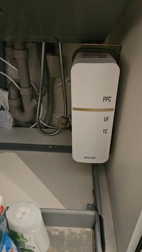Customer photo review of Frizzlife GX99 0.01 μm Ultrafiltrations-Wasserfiltersystem für unter die Spüle, mit speziellem Wasserhahn aus gebürstetem Nickel