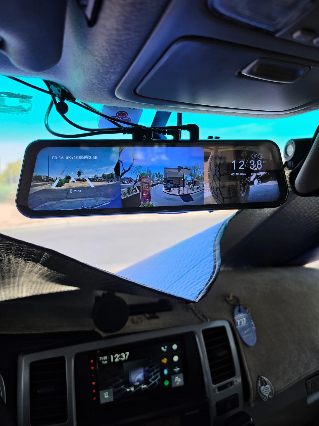 Customer photo review of WOLFBOX G900TriPro Bumper Version 3 Channel Rearview Mirror