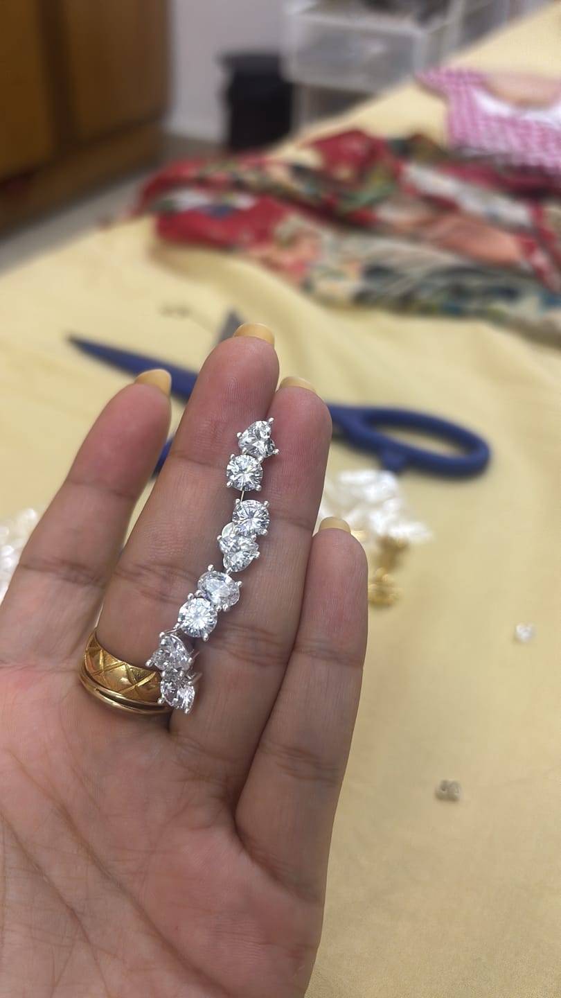 Customer photo review of Diamond Toi Moi Oval Earrings