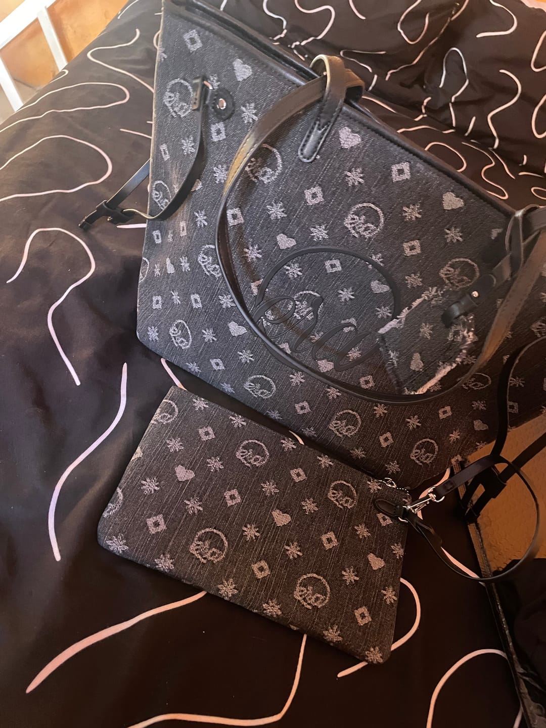 Customer photo review of Midnight Muse Denim Tote