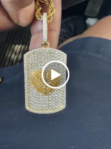Customer video review of Broken Heart Iced Out Reversible Photo Dogtag