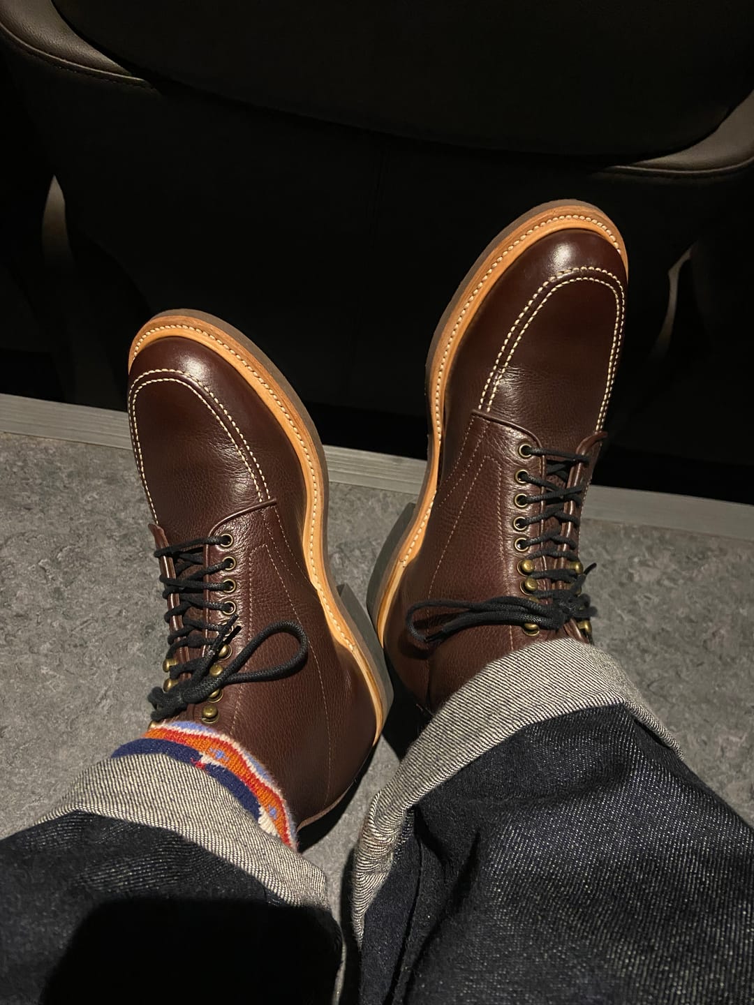 Customer photo review of Indiana MocToe Boot - luosjiet®boots - Dark Brown Lychee pattern Cowhide