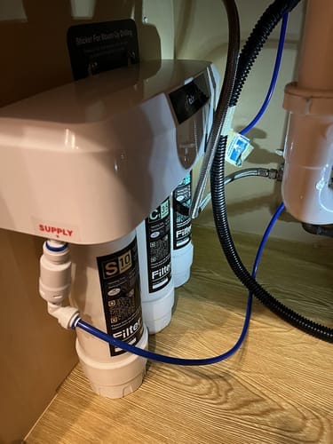 Customer photo review of Frizzlife GX99 0.01 μm Ultrafiltrations-Wasserfiltersystem für unter die Spüle, mit speziellem Wasserhahn aus gebürstetem Nickel