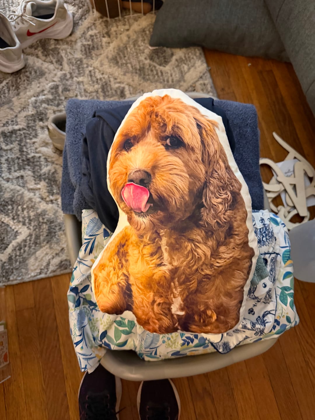 Customer photo review of Pet Pillow Looks Like Your Pet, Customize Dog Shaped Pillow with Pet Photo - ThePetPillow