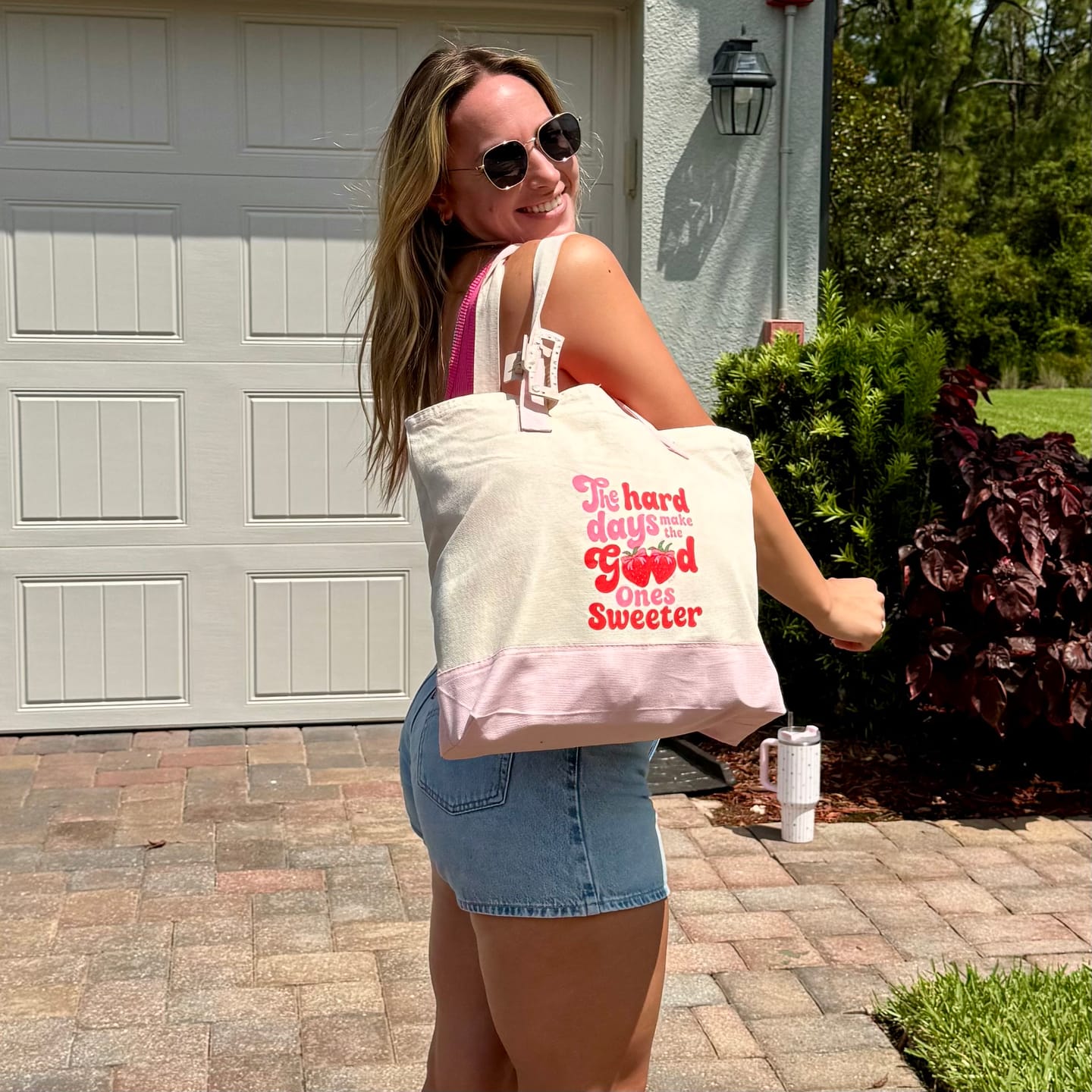 Customer photo review of The Hard Days Make the Good Ones Sweeter Zippered Tote