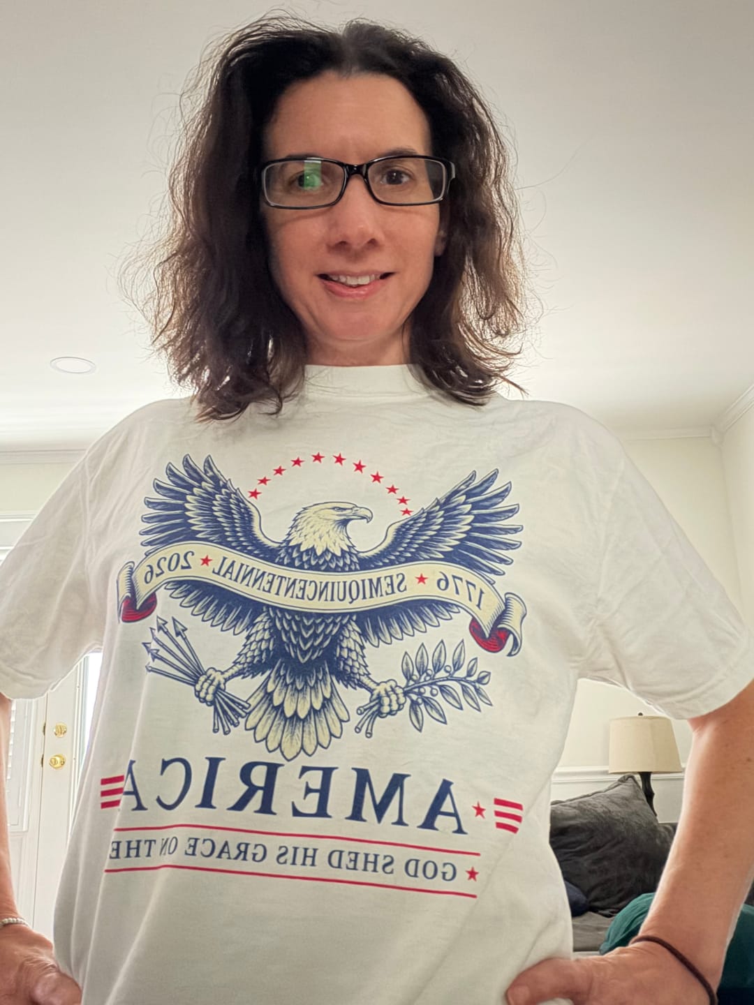 Customer photo review of Semiquincentennial Grace T-Shirt