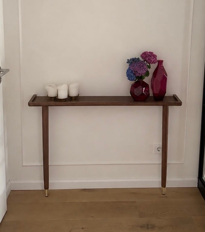 Customer photo review of ALSTA - Console table murale scandinave en bois de noyer