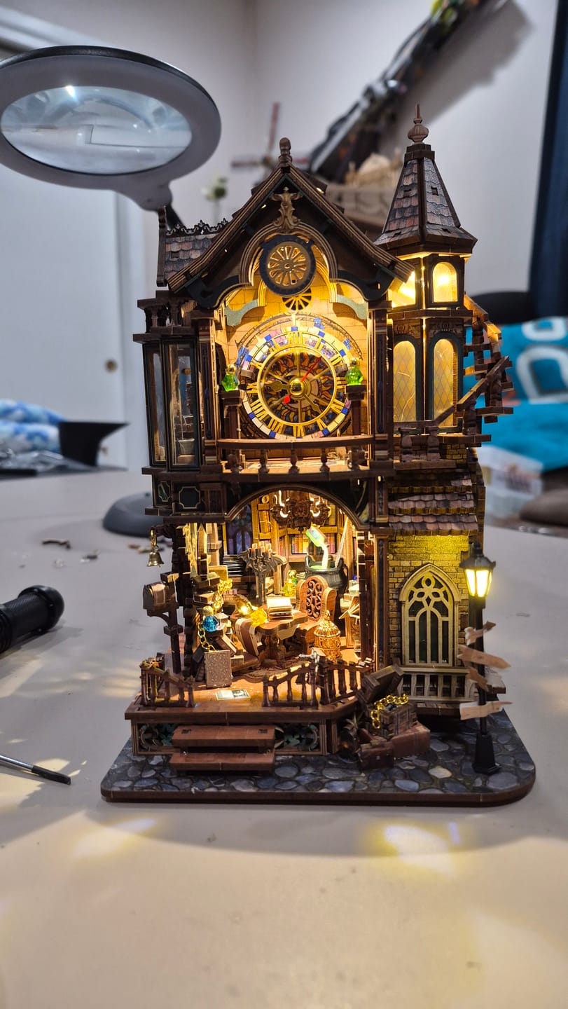 Customer photo review of Rokrgeek Magic Clock Tower DIY Miniature Kit