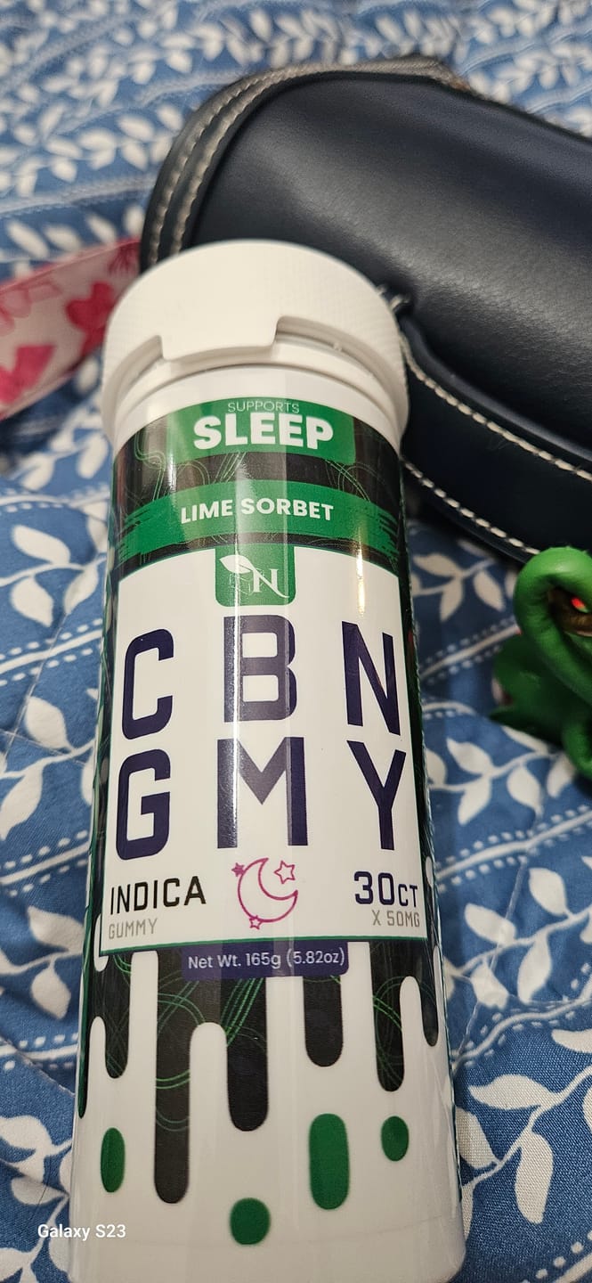 Customer photo review of CBN GUMMIES - SLEEP - 30CT Lime Sorbet 1500mg (50mg ea.) – INDICA