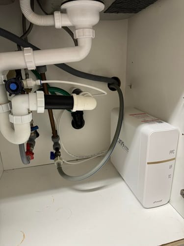 Customer photo review of Frizzlife GX99 0.01 μm Ultrafiltrations-Wasserfiltersystem für unter die Spüle, mit speziellem Wasserhahn aus gebürstetem Nickel