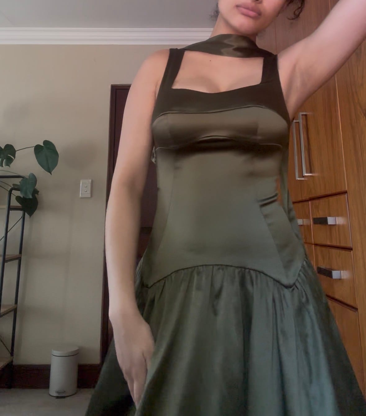 Customer photo review of Gaia Midi Dress - Olive