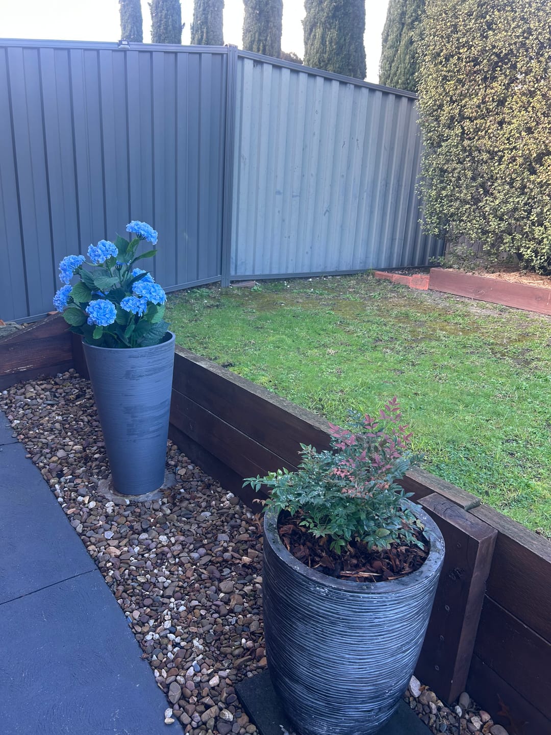 Customer photo review of Decorative Large Modern Grey Round Planter 71cm