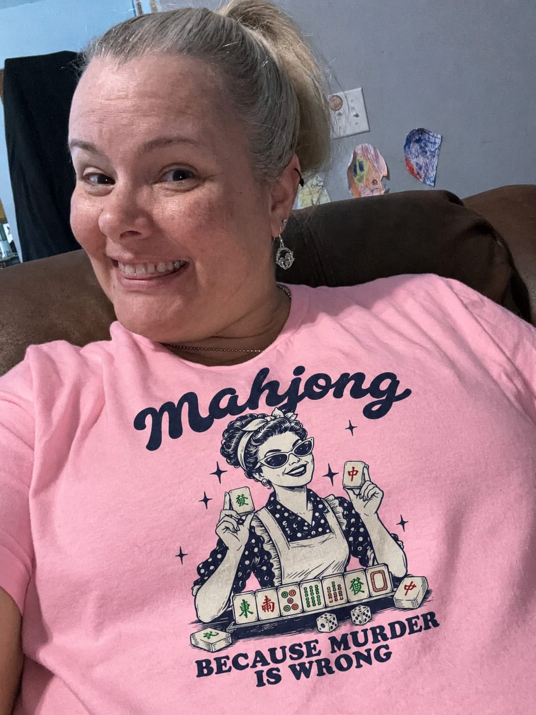 Customer photo review of Because Murder Is Wrong T-shirt