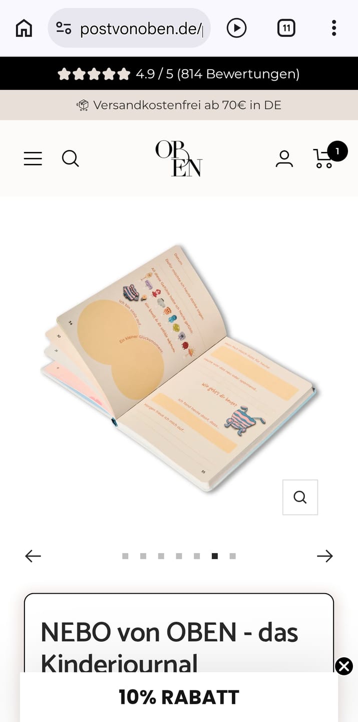 Customer photo review of NEBO von OBEN - das Kinderjournal