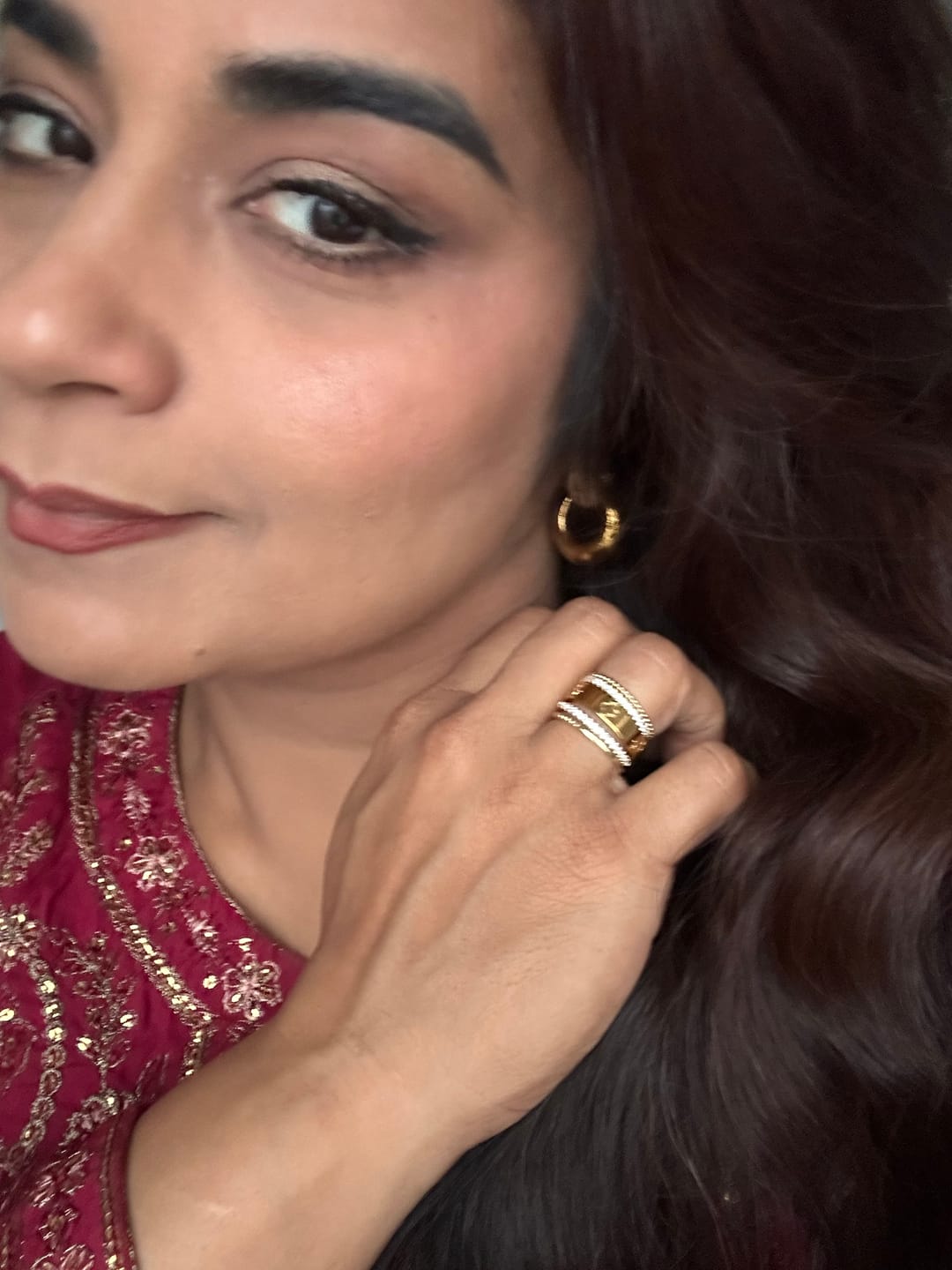 Customer photo review of Bianca Dome Statement Earrings