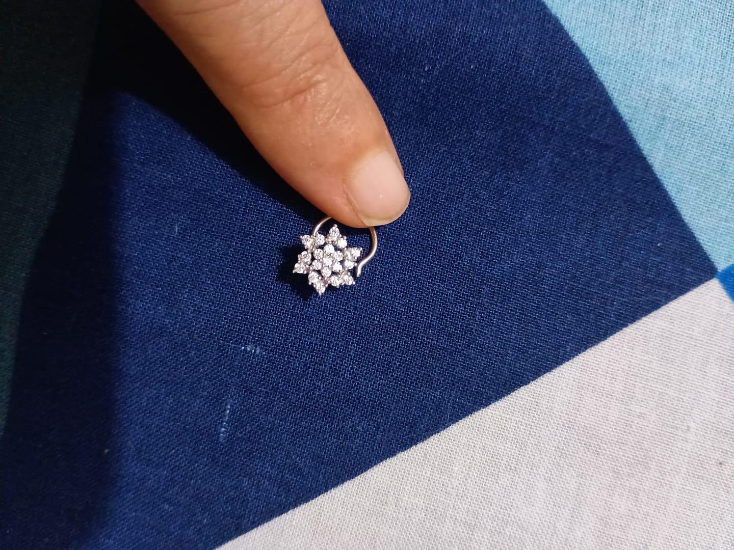Customer photo review of Radiant Trails Wired Nose Pin