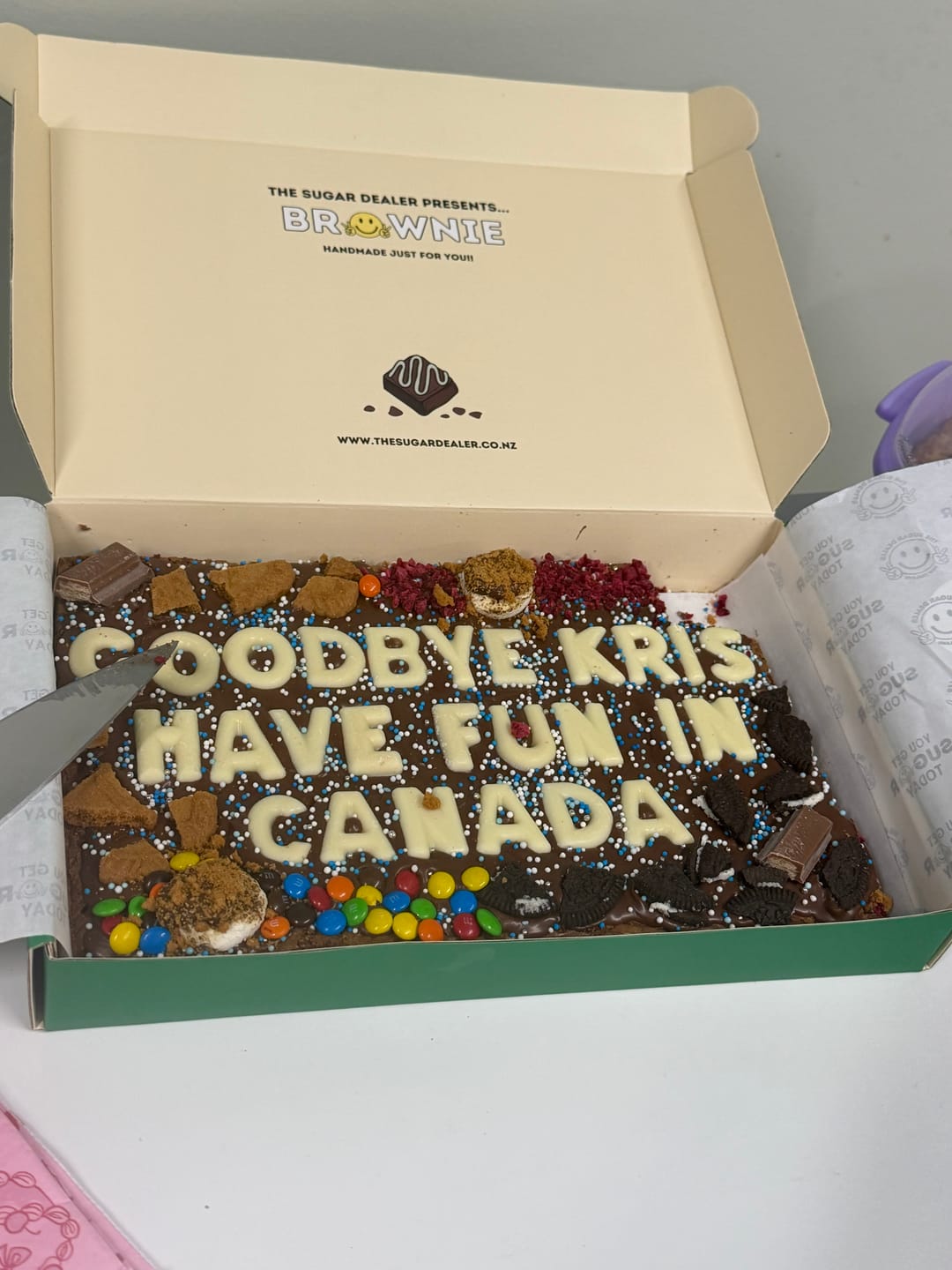 Customer photo review of Mega custom message loaded brownie