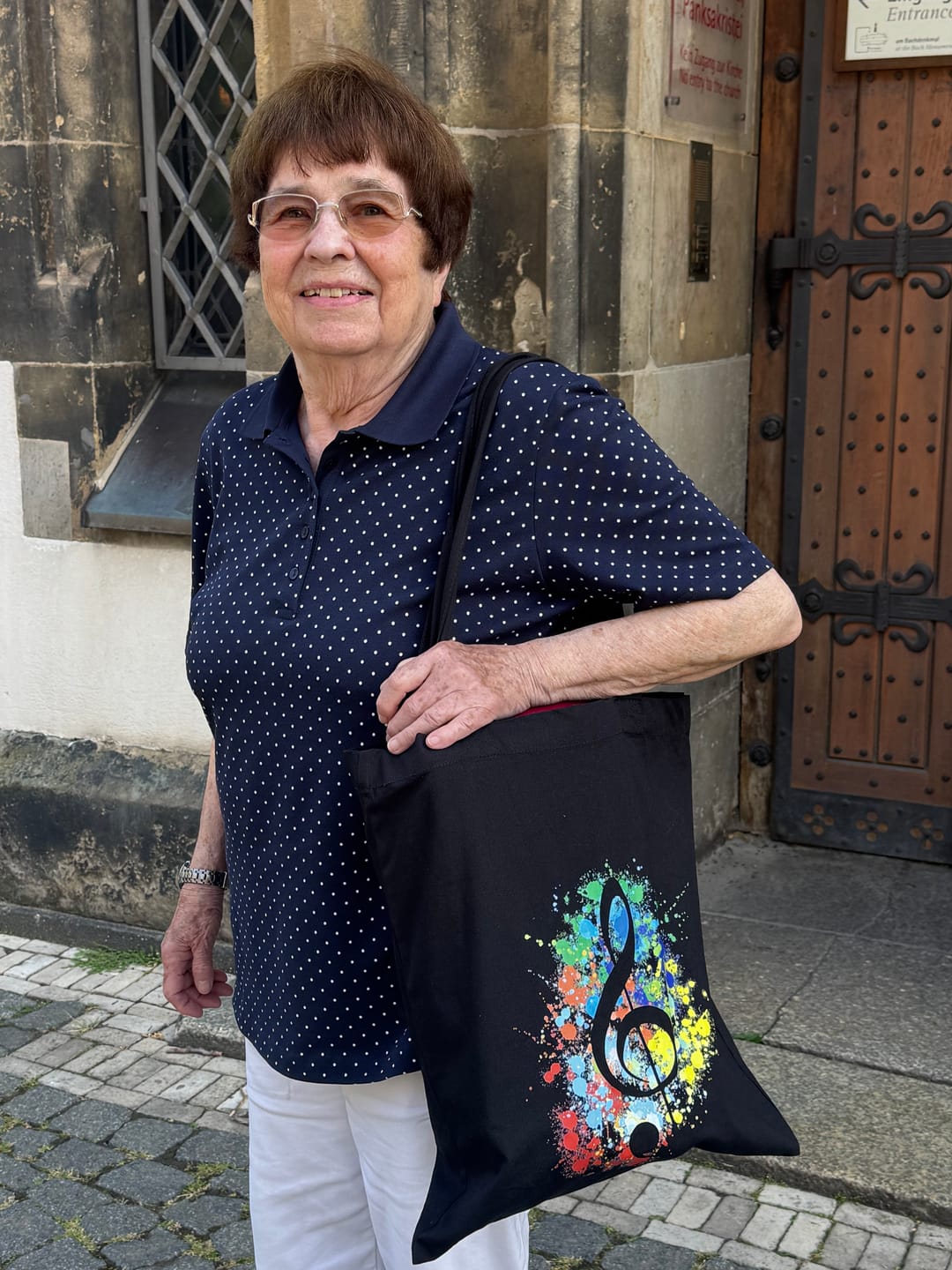 Customer photo review of Musiker Splash Design – Premium Bio Notentasche