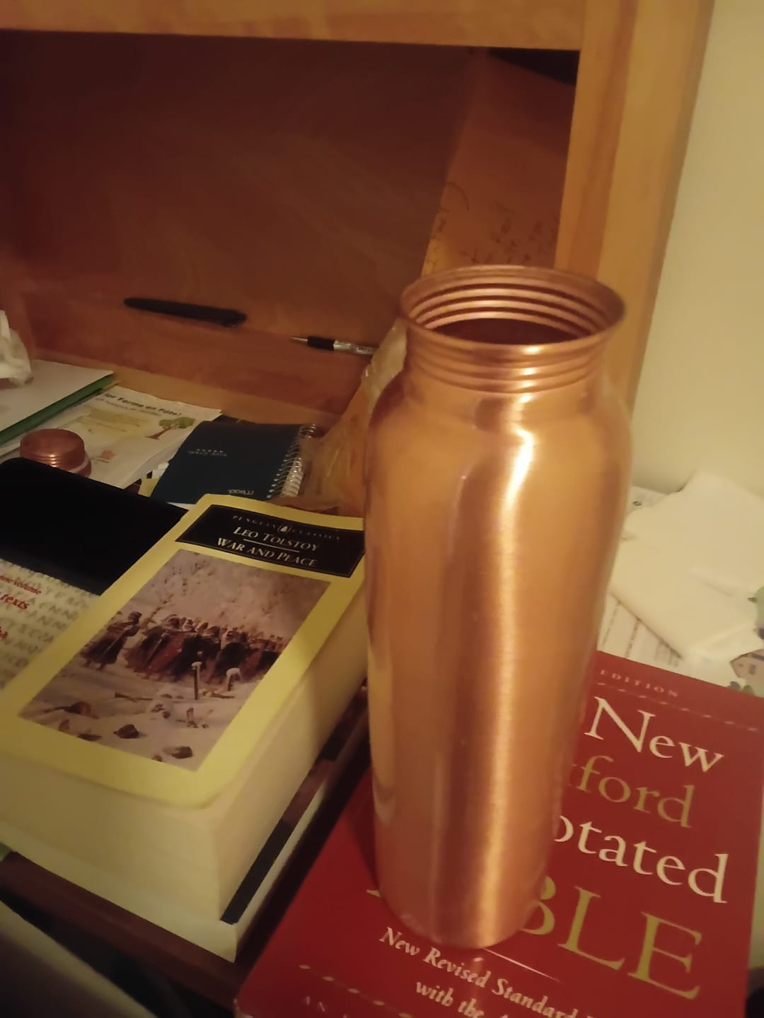 Customer photo review of Special Edition Plain Copper Water Bottle | Smooth Matte Finish for Pure Hydration