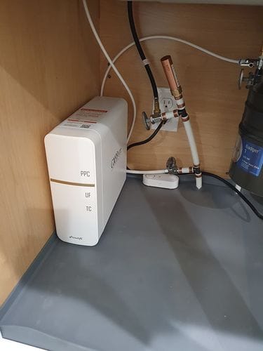 Customer photo review of Frizzlife GX99 0.01 μm Ultrafiltrations-Wasserfiltersystem für unter die Spüle, mit speziellem Wasserhahn aus gebürstetem Nickel