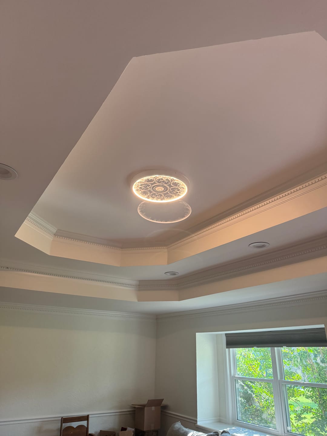Customer photo review of Decorative French White Medallion LED Flush Mount Light