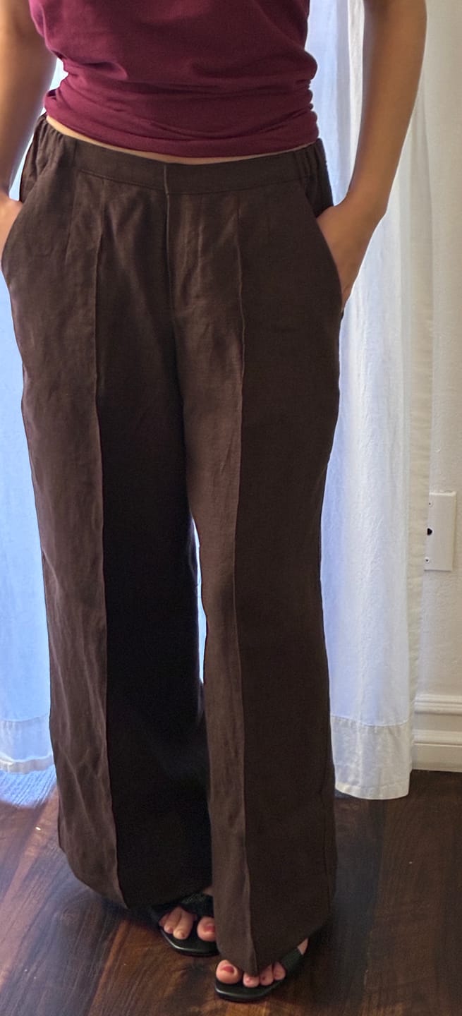 Customer photo review of Pure Linen Fabric 5.5 oz/y² (Dark Chocolate)
