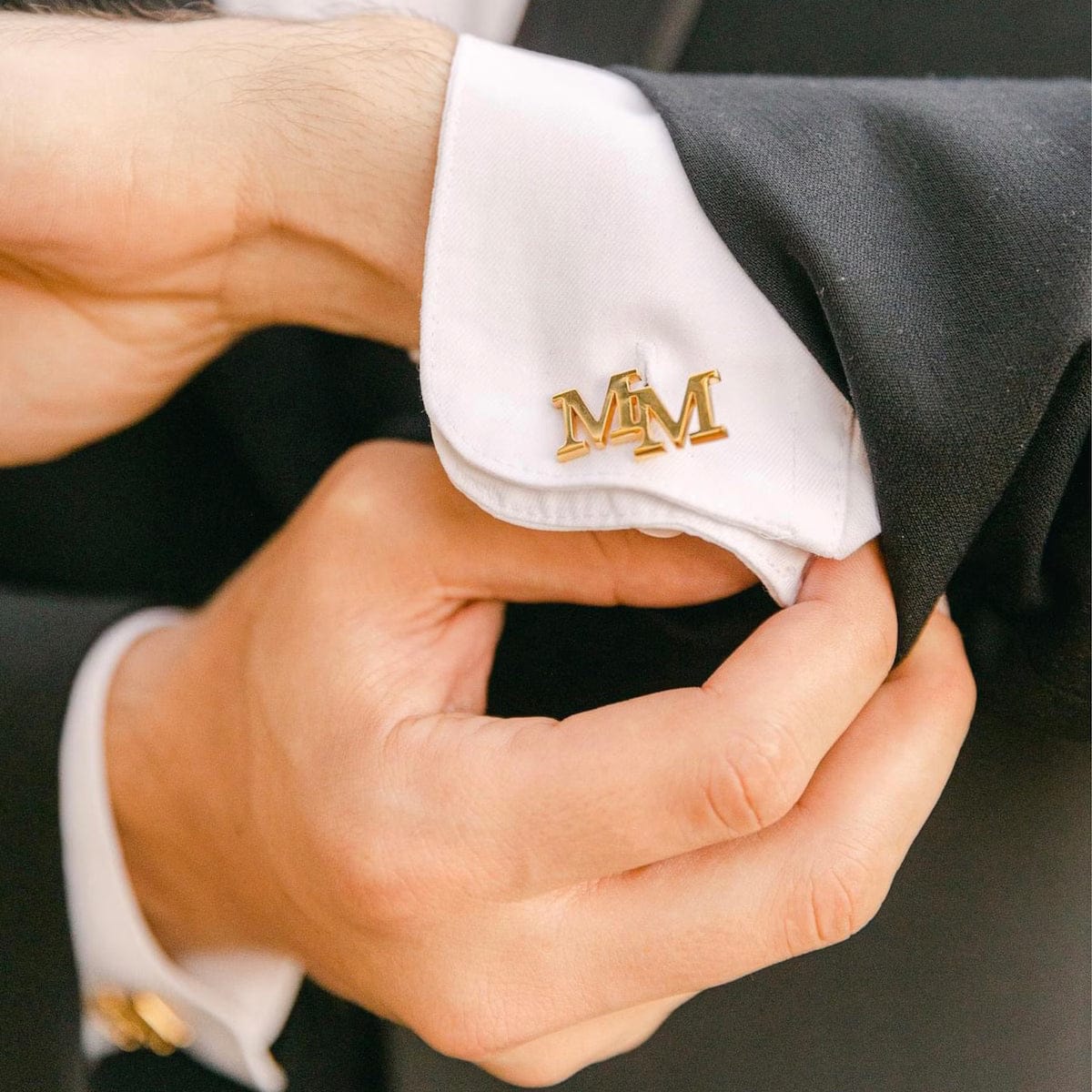 Customer photo review of Personalized Initial Cufflinks