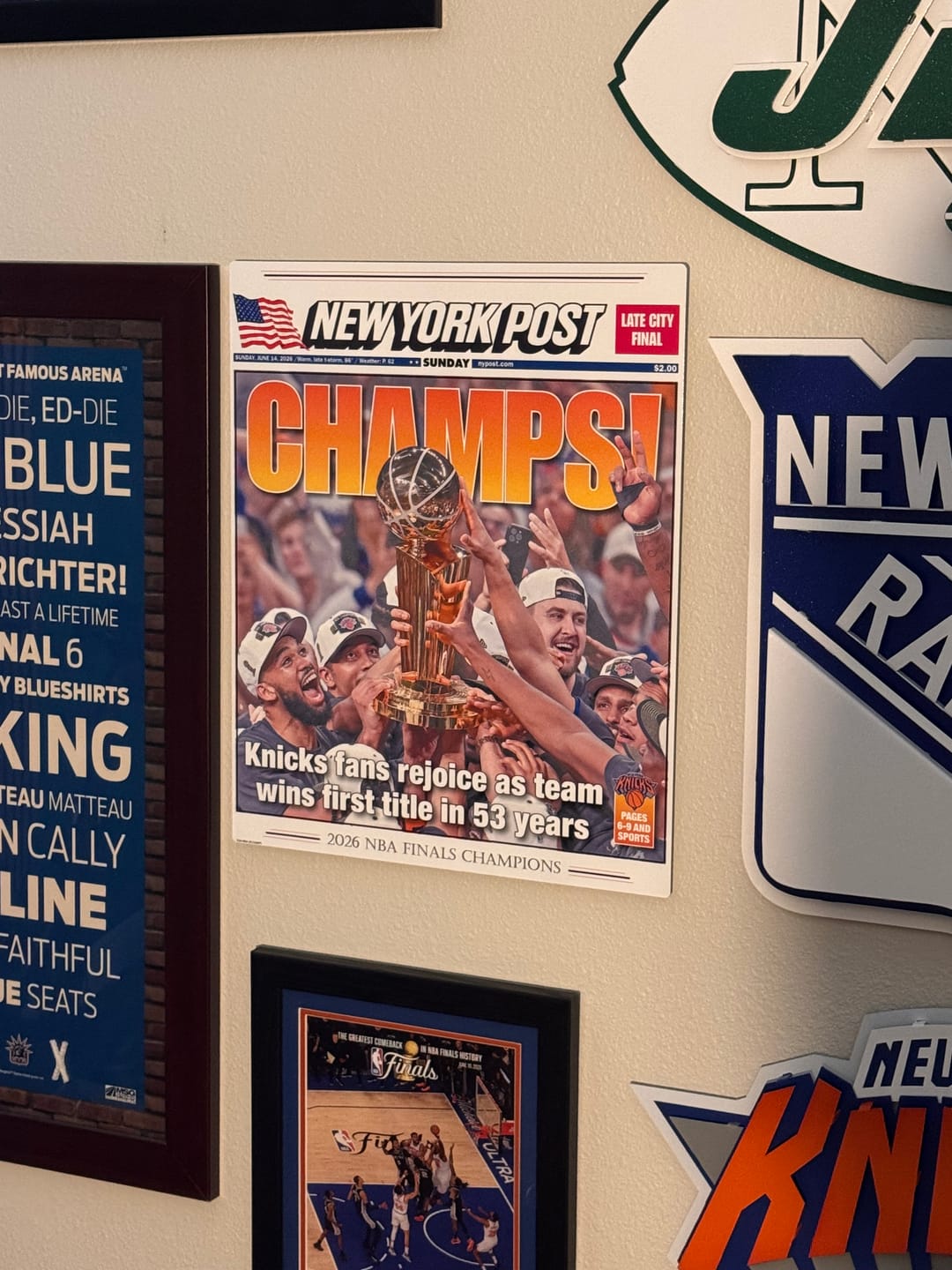 Customer photo review of New York Post Knicks 2026 NBA Finals CHAMPIONS! Front Page - JUNE 14, 2026