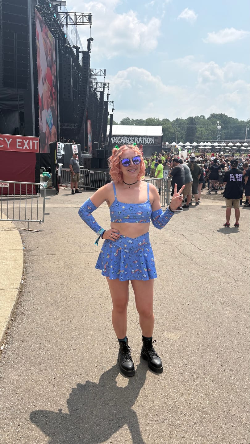Customer photo review of Purple Alien A-line Pocket Skort