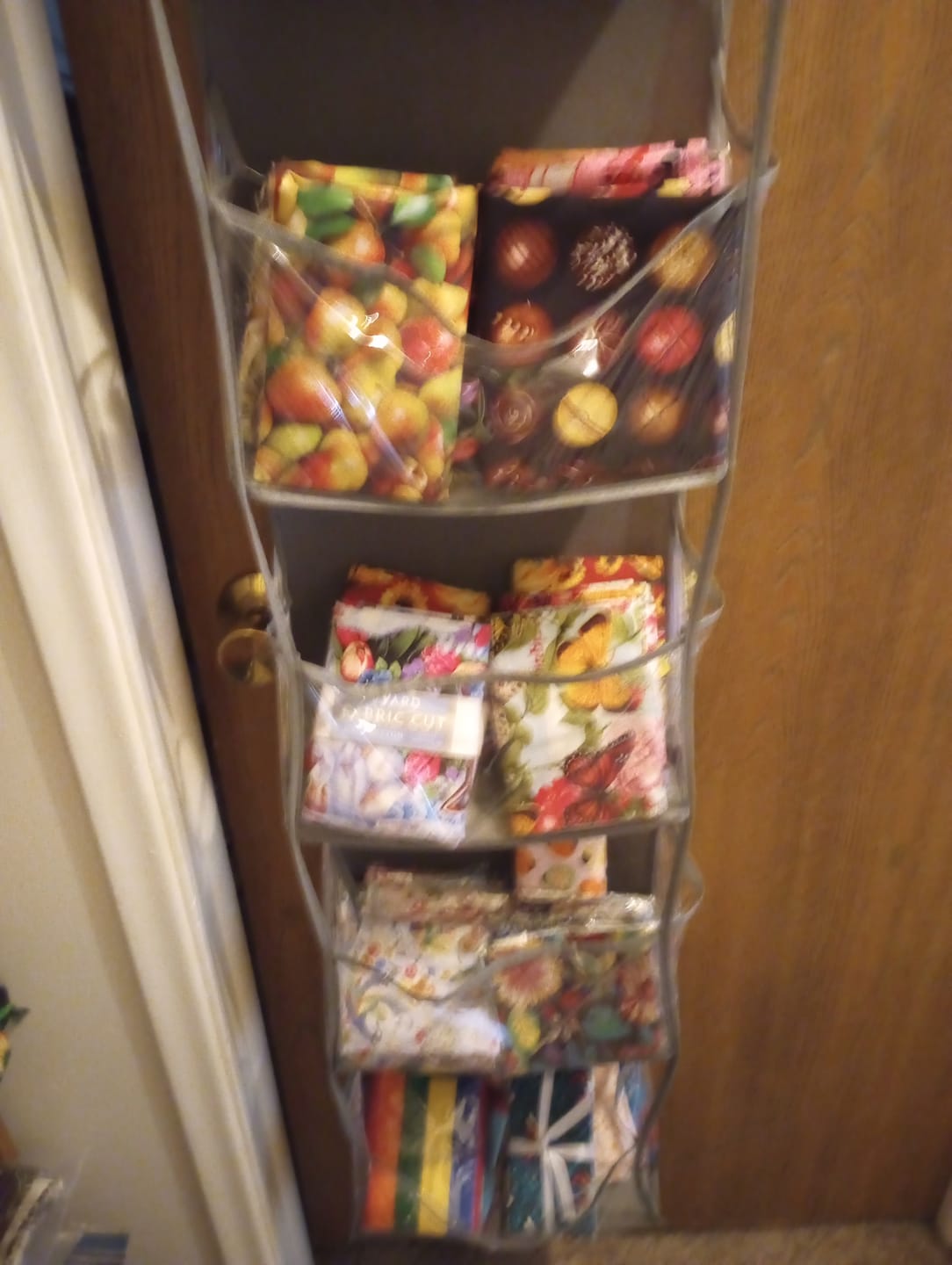 Customer photo review of Hanging Quilting Storage Shelves