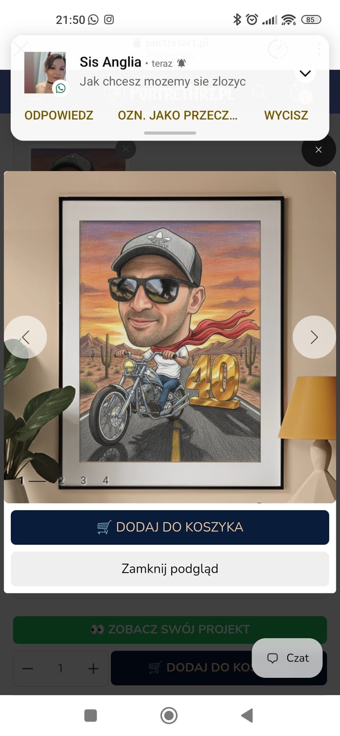 Customer photo review of Motocyklista Urodziny #1 - Karykatura ze zdjęcia