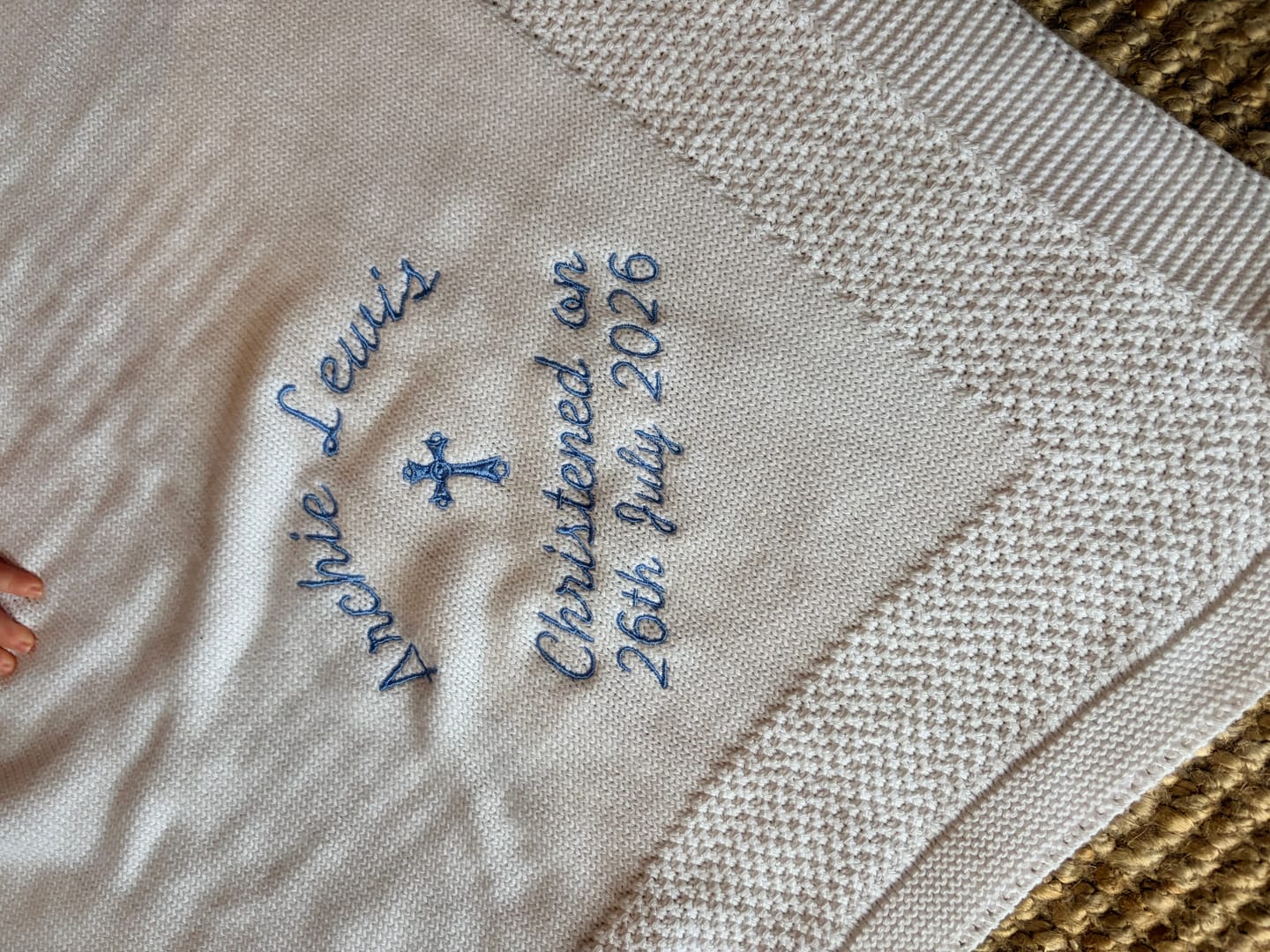 Customer photo review of Christening Day Organic Cotton BlankieBoo Blanket