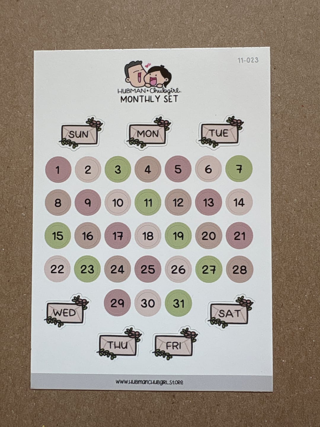 Customer photo review of Monthly Set - Vintage Stationery Planner Stickers