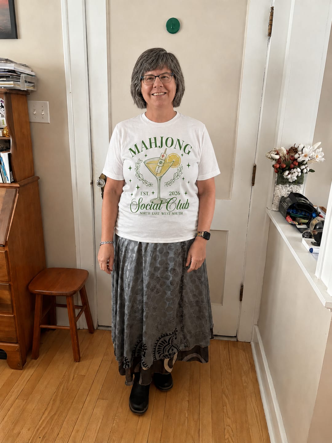 Customer photo review of Mahj & Marg Social Club T-shirt