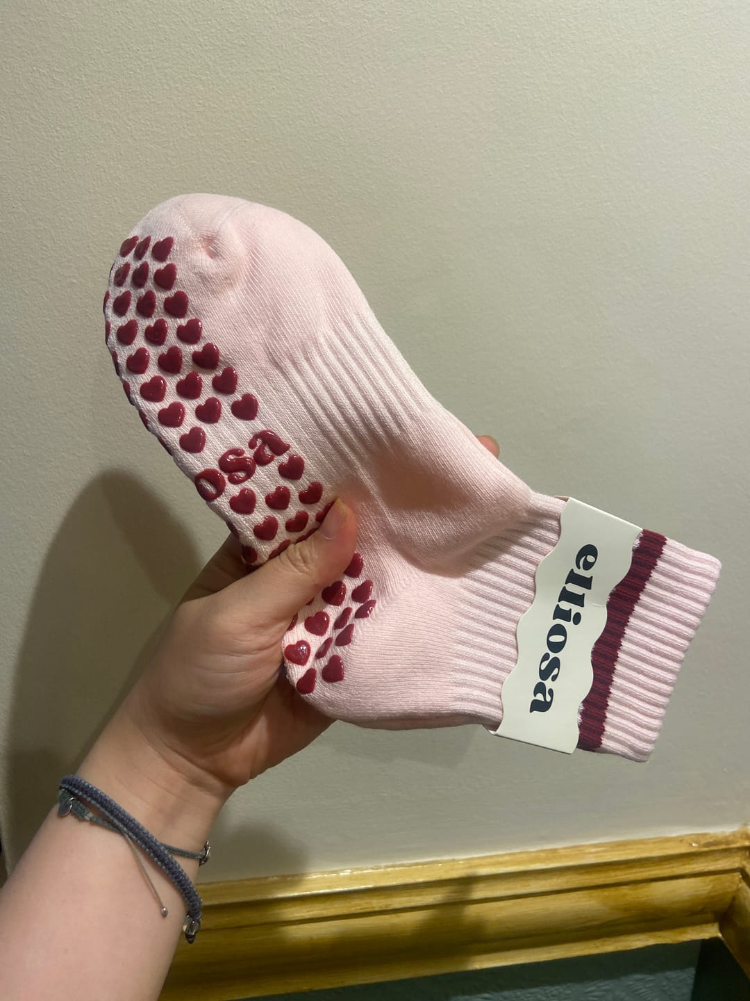 Customer photo review of Grip Stripes - Soft Pink