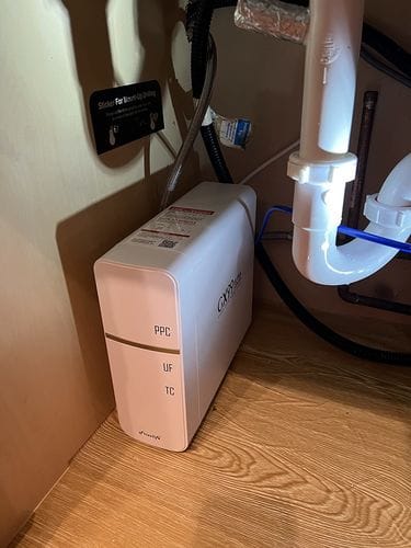 Customer photo review of Frizzlife GX99 0.01 μm Ultrafiltrations-Wasserfiltersystem für unter die Spüle, mit speziellem Wasserhahn aus gebürstetem Nickel