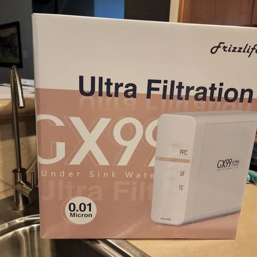 Customer photo review of Frizzlife GX99 0.01 μm Ultrafiltrations-Wasserfiltersystem für unter die Spüle, mit speziellem Wasserhahn aus gebürstetem Nickel