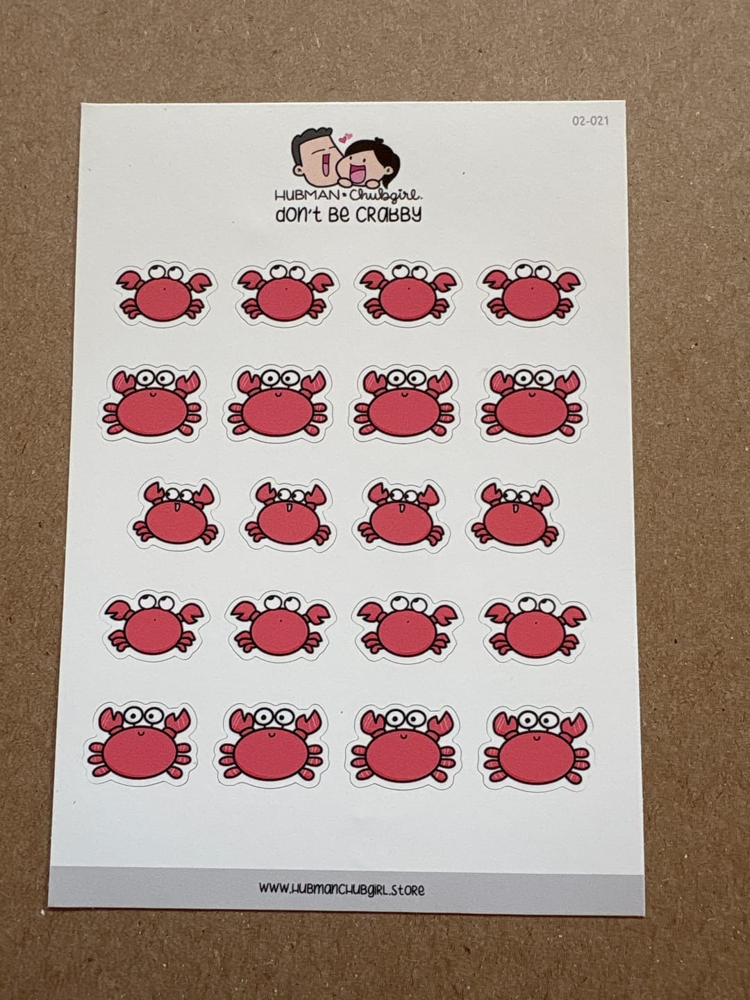 Customer photo review of Don't Be Crabby Planner Stickers