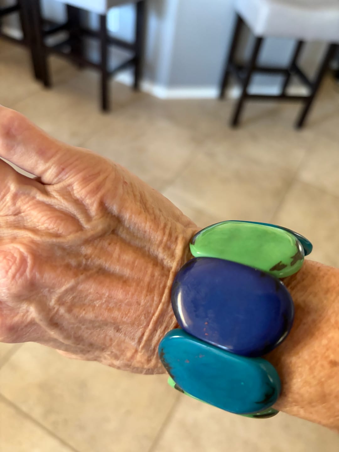 Customer photo review of Carved Ivory Bracelet