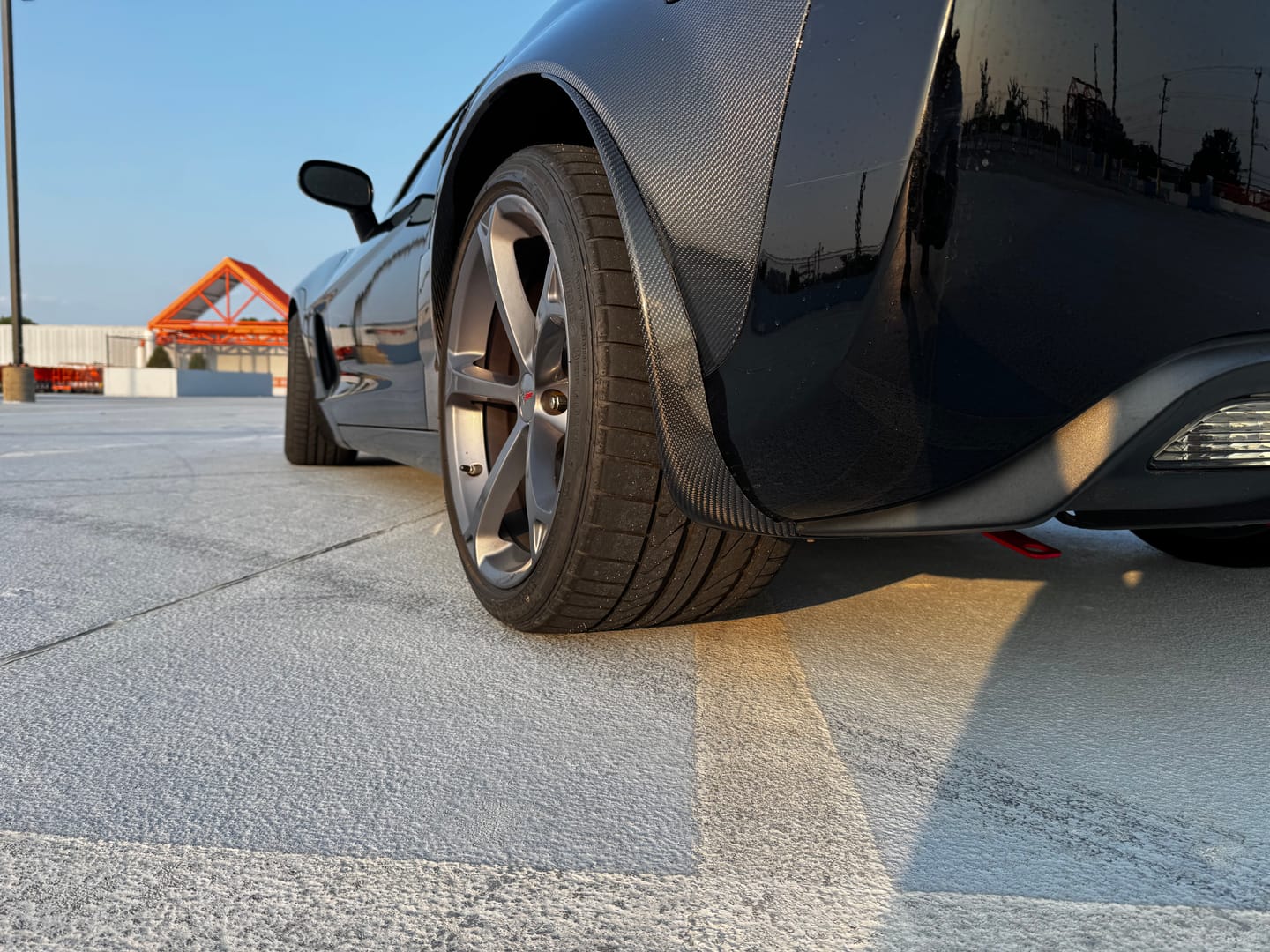 Customer photo review of 2005-13 Corvette C6 Z06 ZR1 Extended DRY CARBON FIBER Rear Splash Guard Mud Flaps