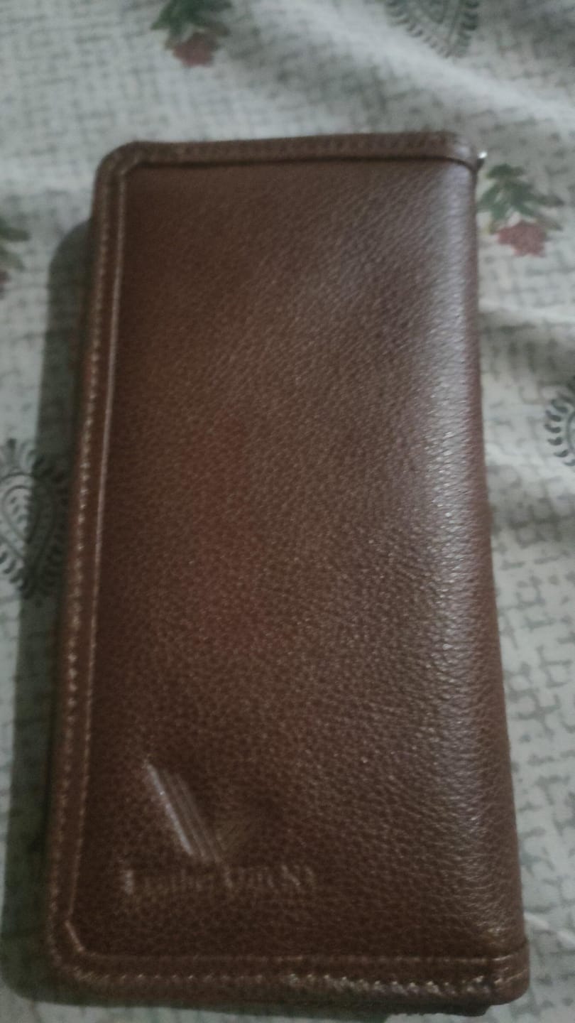 Customer photo review of Premium Handmade Genuine Leather Zip-Around Long Wallet – Dark Brown